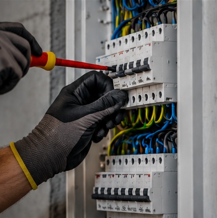 Práce na elektroinstalačním rozvaděči